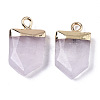 Natural Rose Quartz Pointed Pendants G-N326-34K-2