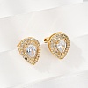 Brass Micro Pave Clear Cubic Zirconia Clip-on Earrings X-EJEW-H154-11A-G-1
