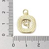 Rack Plating Brass Micro Pave Clear Cubic Zirconia Pendants KK-E102-33G-P-3