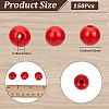 Spray Painted Round Natural Schima Wood Beads WOOD-PA0001-81C-01-2