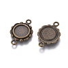 Tibetan Style Link Cabochon Bezel Settings TIBEP-0578-AB-LF-2
