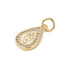 Brass Micro Pave Clear Cubic Zirconia Pendants KK-E111-31G-G-2