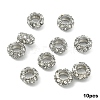 10Pcs Alloy Rhinestone European Beads CPDL-YW0001-02E-1