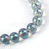Electroplate Glass Beads Strands EGLA-Q062-8mm-A01-2