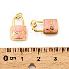304 Stainless Steel with Crystal Rhinestone Enamel Pendants STAS-G358-09G-01-3