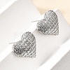 Heart Brass Micro Pave Cubic Zirconia Stud Earrings & Pendant Necklaces Sets SJEW-Z002-05P-3