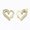 Brass Micro Pave Clear Cubic Zirconia Links Connectors ZIRC-N039-113-NF-2