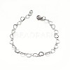 Tarnish Resistant 304 Stailess Steel Heart Link Bracelets BJEW-N280-04-1