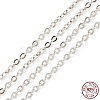 Anti-Tarnish Rhodium Plated 925 Sterling Silver Flat Cable Chains STER-F052-04P-3