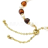 Adjustable Natural Cultured Freshwater Pearl & Amber Beads Slider Bracelets for Women BJEW-JB13608-5