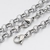 304 Stainless Steel Cross Rolo Chain Jewelry Sets SJEW-A077-01P-1