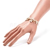 ABS Plastic Imitation Pearl Beaded Stretch Bracelet with Alloy Enamel Charms for Kids BJEW-JB08524-04-3