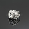 Rectangle 304 Stainless Steel with Cubic Zirconia Finger Rings for Men FS-WG909F6-26-1