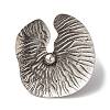 Lotus Leaf Alloy Open Cuff Rings for Women RJEW-S412-02AS-3