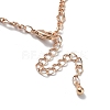Glass Teardrop Lariat Necklaces with Brass Figaro Chains NJEW-A015-14KCG-3