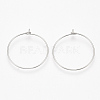 304 Stainless Steel Hoop Earring Findings STAS-T047-17-3