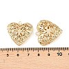 Hollow Heart Brass Locket Pendants KK-K414-12C-G-3