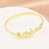 Marine Organism Brass Cuff Bangles for Women BJEW-D368-03N-G-2