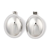 304 Stainless Steel Oval Stud Earrings EJEW-B108-04P-1