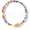Colorful Round Glass Seed Bead Stretch Bracelets AO5283-10-1
