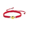 Resin Evil Eye Braided Bead Bracelet BJEW-JB08425-02-4