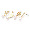 Natural Pearl Dangle Stud Earrings PEAR-N020-06M-4