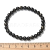 Natural Golden Sheen Obsidian Bead Stretch Bracelets X-BJEW-K212-A-020-4