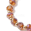 Faceted Rondelle Glass & Brass Beaded Bracelets for Women BJEW-JB10699-3