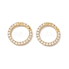 Rack Plating Brass Micro Pave Clear Cubic Zirconia Spring Gate Ring X-ZIRC-C040-25G-2