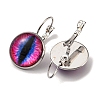 Dragon Eye Glass Leverback Earrings with Brass Earring Pins EJEW-Q798-01C-2