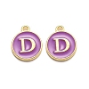 Golden Plated Alloy Enamel Charms ENAM-Q437-12D-1