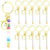 10Pcs Alloy Bar Beadable Keychain for Jewelry Making DIY Crafts KEYC-YW0001-29G-1