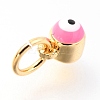 Brass Enamel Pendants KK-Y001-02C-02G-3