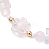 Natural Rose Quartz Beads Braided Bead Bracelets BJEW-MZ00167-05-3