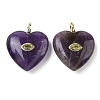 Natural Amethyst Pendants G-P585-03G-11-2