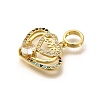 Rack Plating Brass Micro Pave Cubic Zirconia Pendants KK-L226-001G-01-2