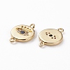 Brass Micro Pave Clear & Royal Blue Cubic Zirconia Links Connectors LS-KK-C100-40G-3