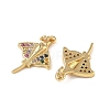 High Polished Ocean Brass Micro Pave Clear Cubic Zirconia Pendants CU-CBAF3CF-02O-02-2