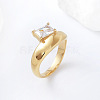 304 Stainless Steel Glass Finger Rings MD8256-3-1