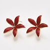 Brass Enamel Stud Earring Findings X-KK-T038-572C-G-NF-2