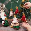 CRASPIRE 6Pcs 3 Colors Christmas Tree with Star Felt Fabric Pendant Decoration HJEW-CP0001-10-3