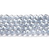 Electroplate Transparent Glass Beads Strands GLAA-H021-01B-FR03-2