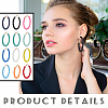 ANATTASOUL 12 Pairs 12 Colors Acrylic Round Beaded Hoop Earrings EJEW-AN0003-29-3