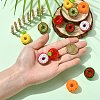 12Pcs 6 Styles Fruit Doughnut Resin Brooches JEWB-CJ0003-08-4