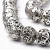 Electroplated Natural Lava Rock Beads Strands G-T098-01B-10-3