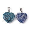 Heart Natural & Synthetic Mixed Stone Pendants G-Q438-M-2