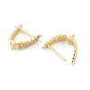 Brass with Cubic Zirconia Stud Earring Findings KK-Q051-02G-2