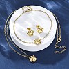 Dog Paw Print 304 Stainless Steel Pendant Necklaces & Bracelets & Stud Earrings Sets for Women SJEW-C004-20G-1