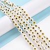 Handmade Evil Eye Lampwork Flat Round Bead Strands LAMP-L058-6mm-22-5