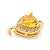 Brass Pave Cubic Zirconia Connector Charms KK-Z072-06G-05-2